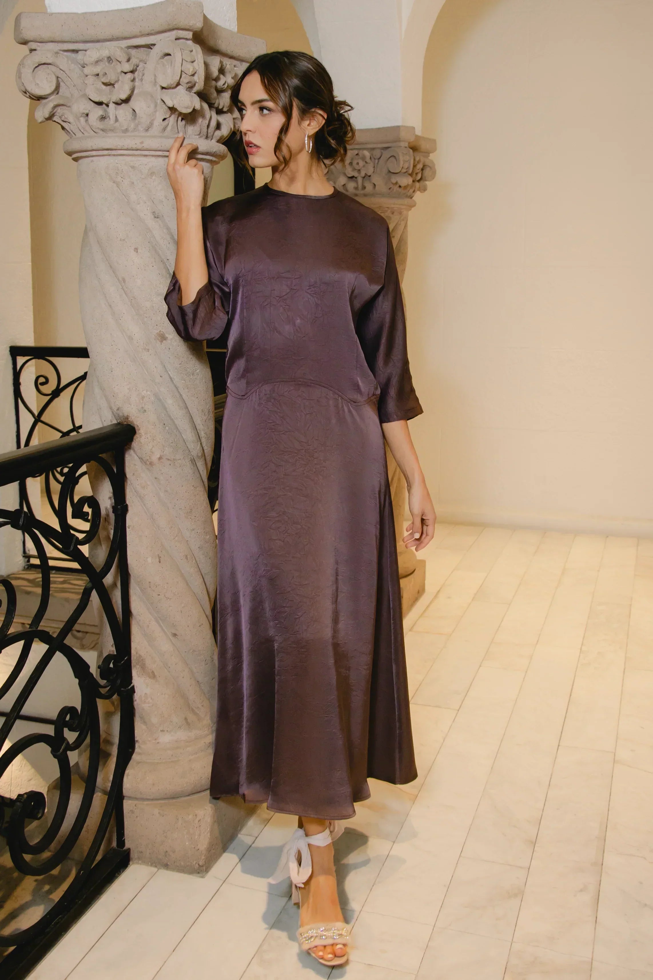 Crushed Satin Dress