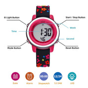 Ovvel Girls Digital Wristwatch with Many Features - Colorful Stars