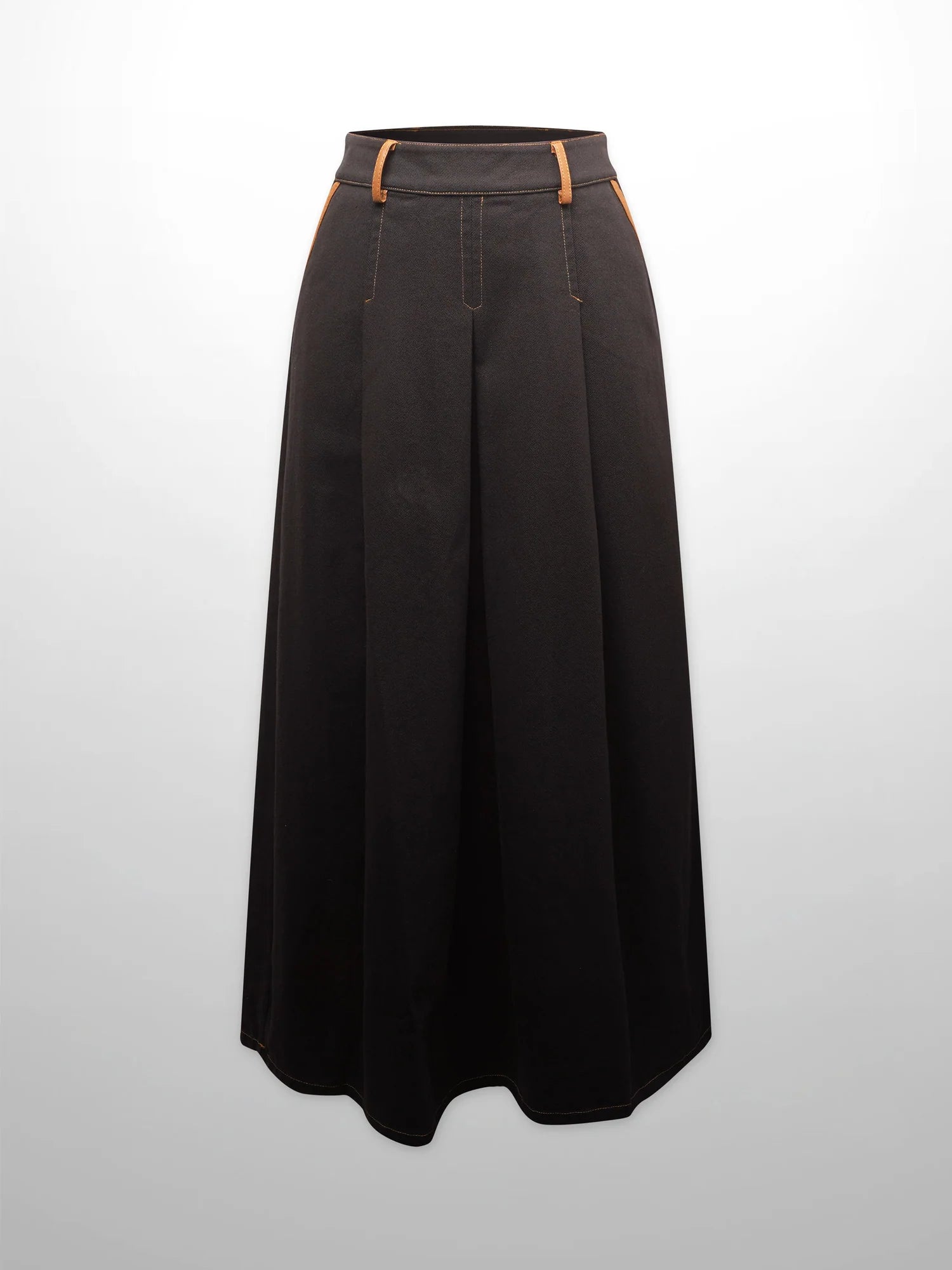 Leather Trim Denim Skirt-Black – THE ADDRESS