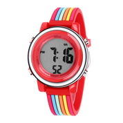 Ovvel Girls Digital Wristwatch with Many Features - Colorful Stripes