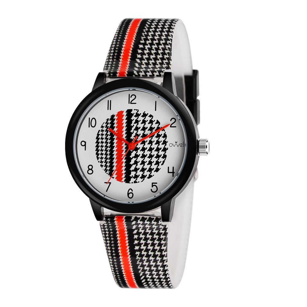Ovvel Girls Analog Watch for kids – Houndstooth