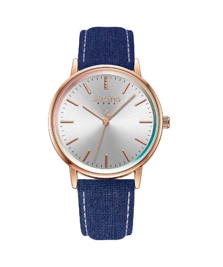 Julius Genuine Leather Women Analog Watch with Gift Box - Blue Denim