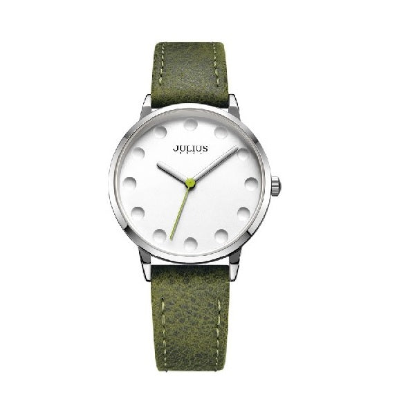Julius Genuine Leather Women Analog Watch with Gift Box - Green