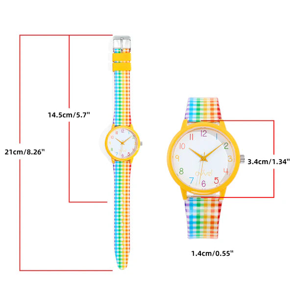 Ovvel Girls Analog Watch for kids - Colorful Gingham