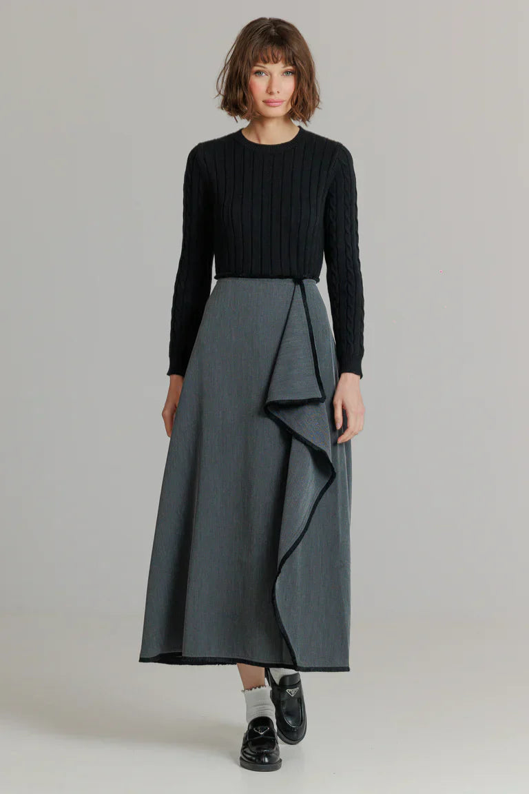 Herringbone Skirt Grey