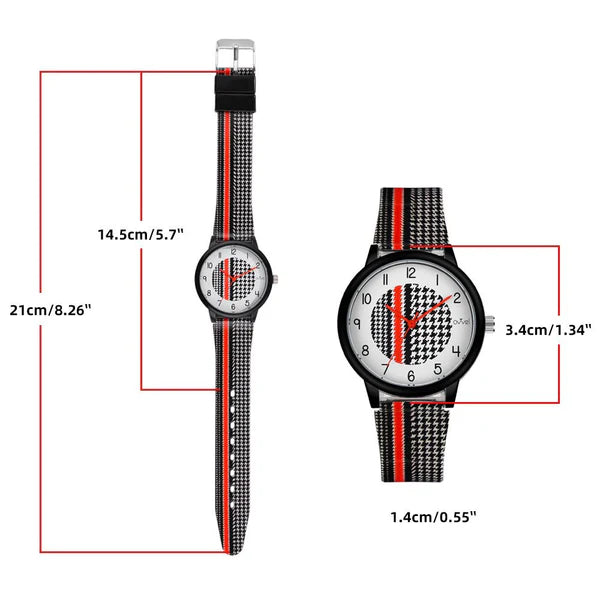 Ovvel Girls Analog Watch for kids – Houndstooth