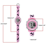Ovvel Girls Digital Wristwatch with Many Features - Pink with Black Bows