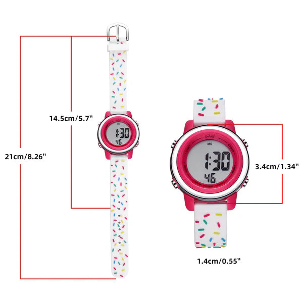 Ovvel Girls Digital Wristwatch with Many Features - Sprinkles