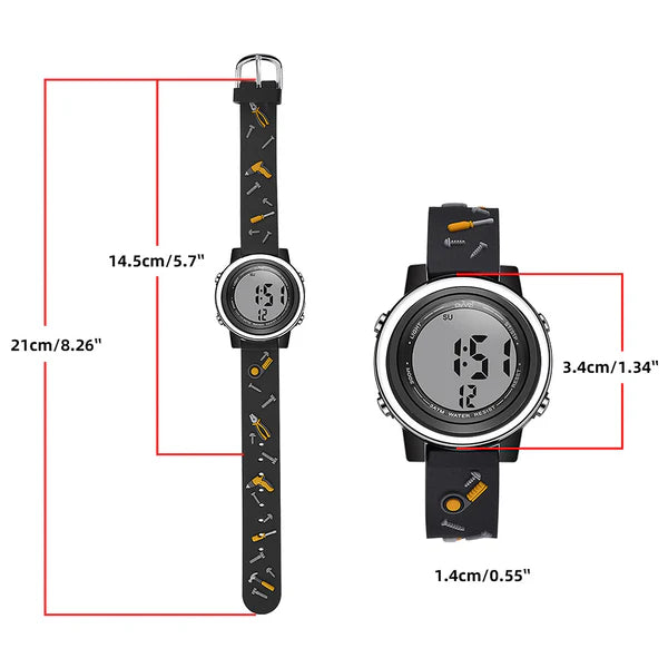 Ovvel Boys Digital Wristwatch with Many Features - Contruction Tools