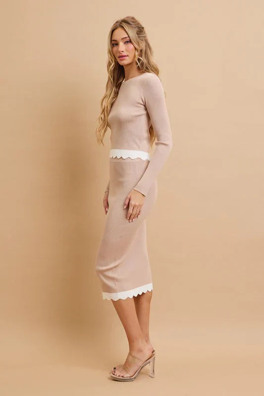 Scallop Knit Set