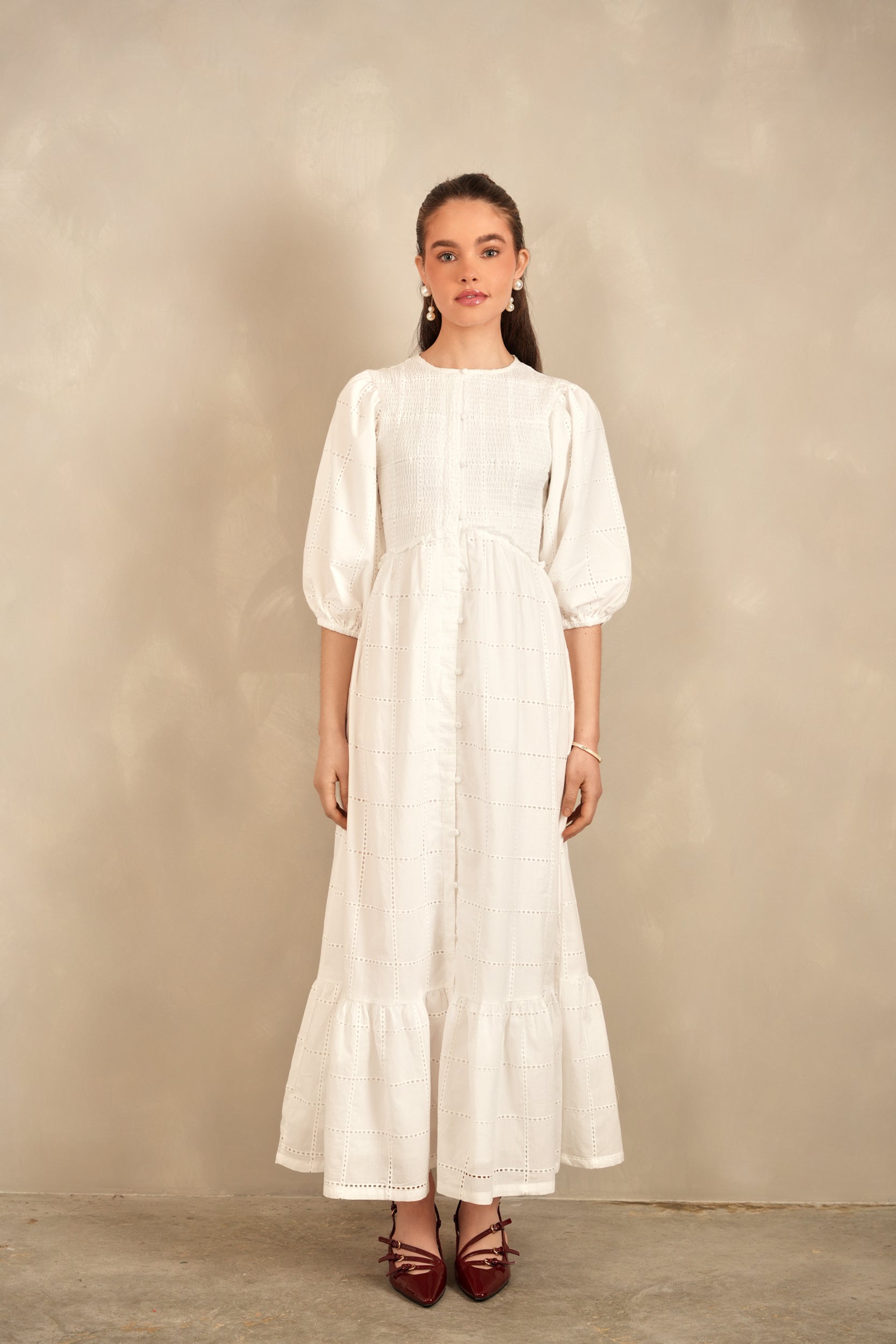 Eyelet Smock Dress  THE ADDRESS