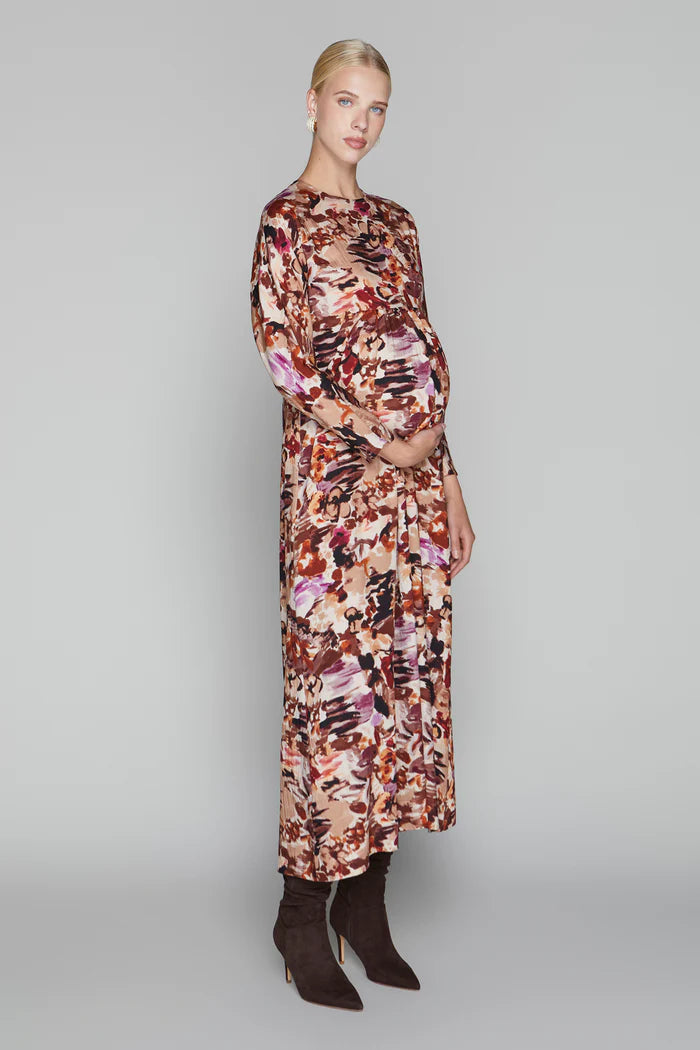 Winslet Maternity Dress in Mauve Abstract
