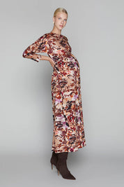 Winslet Maternity Dress in Mauve Abstract