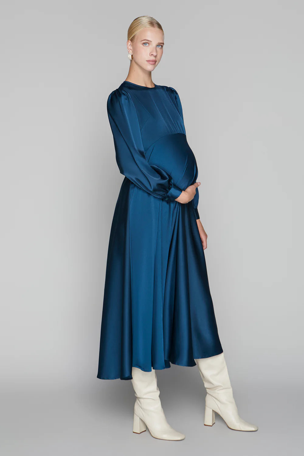 Arden Maternity Dress in Teal