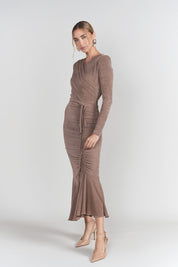 Valerie Midi Dress- Mink