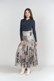 Tiered Maxi Skirt- Patchwork