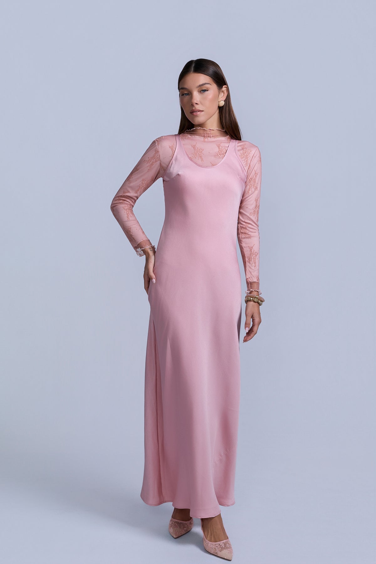 jumper dress long Slip Pink – THE ADDRESS Simple Honey Dijon Vinaigrette this piece blends fashion final sale 70% Color:MULTI (960)