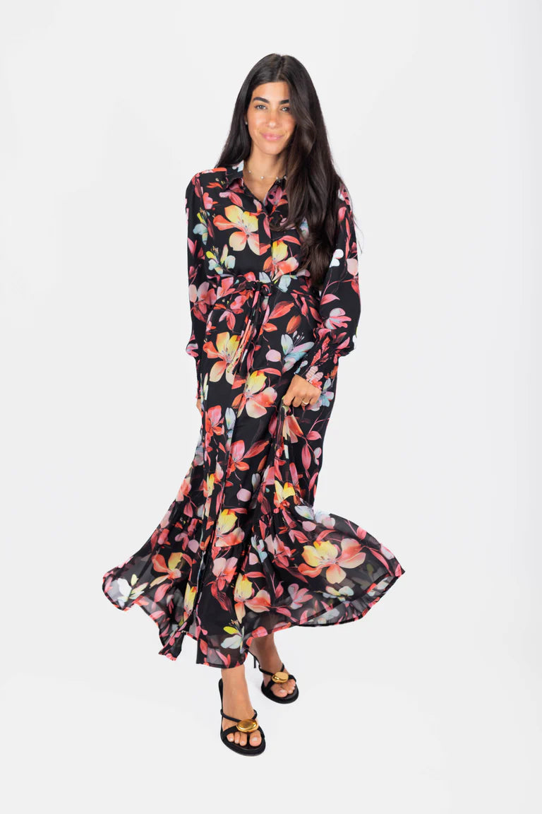 Connie Dress (Black Ground)