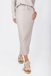 Callie Ribbed Skirt (Stone)