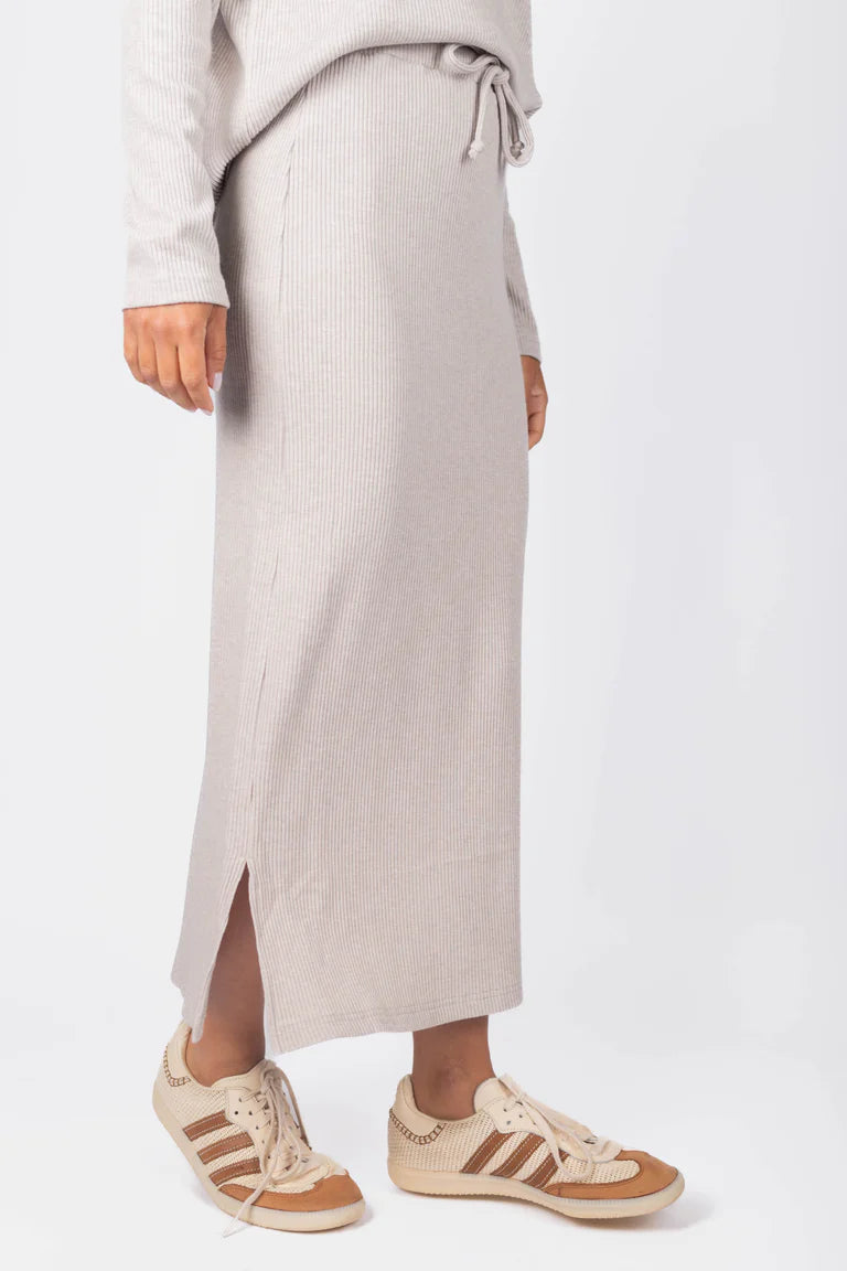 Callie Ribbed Skirt (Stone)