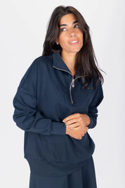 Mina Half Zip Top (Navy)