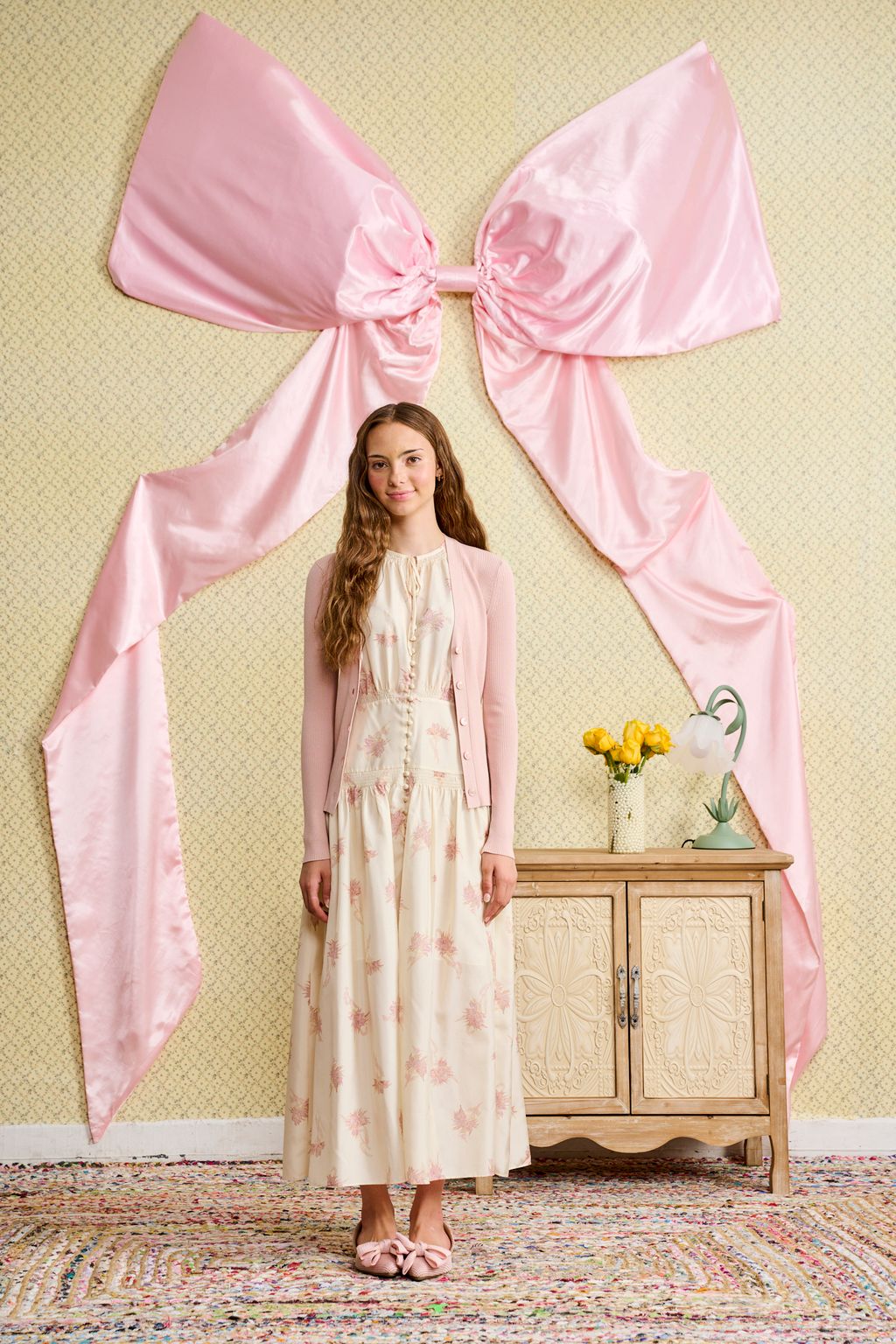 en creme pink dress En Crme Puff Sleeve Tropical Print Mini Dress