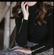 Ribbed Zipper Sweater