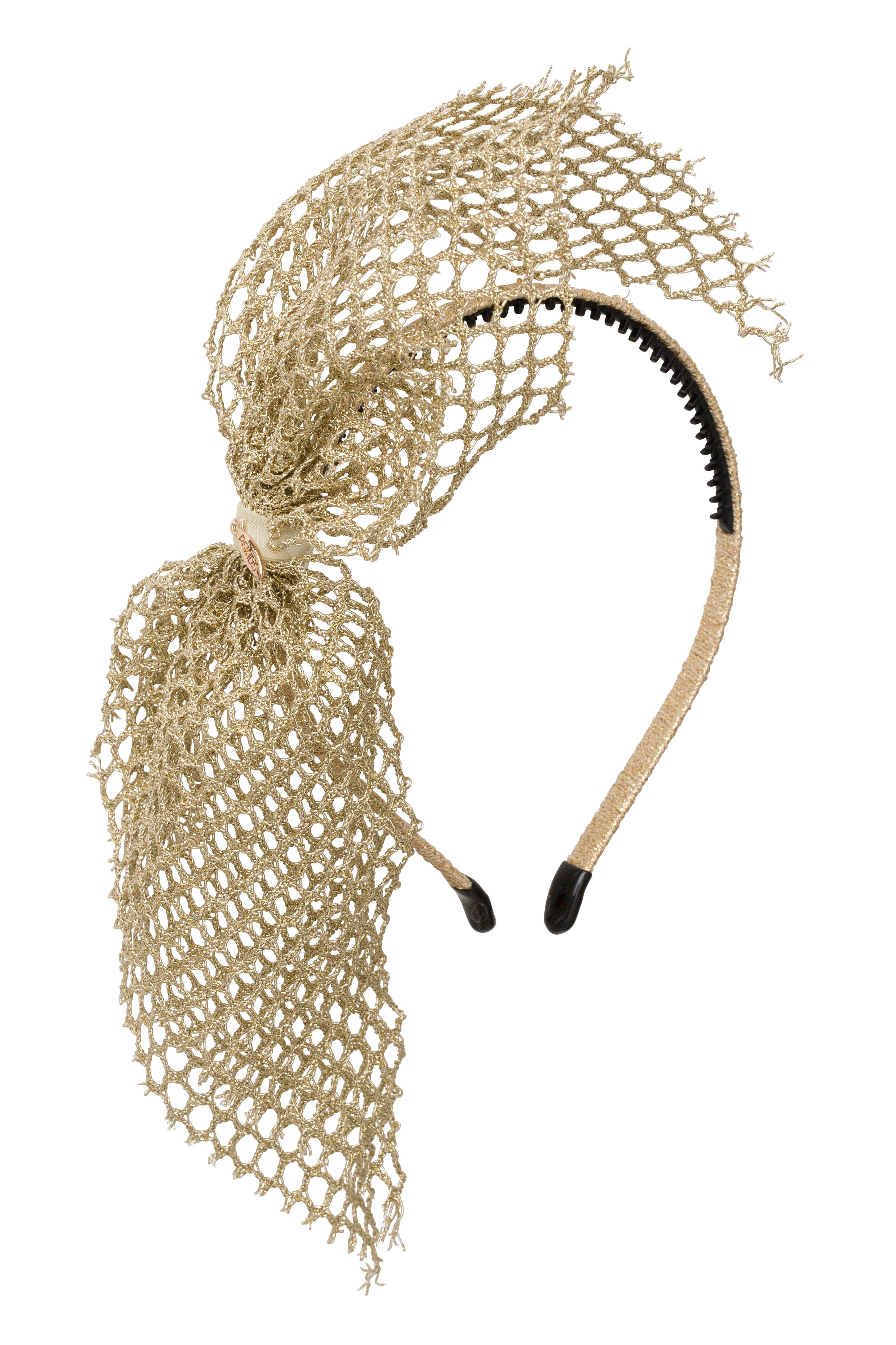 New handmade headband in gold color. Nicky Headband - ellenhunternyc.com main image 2
