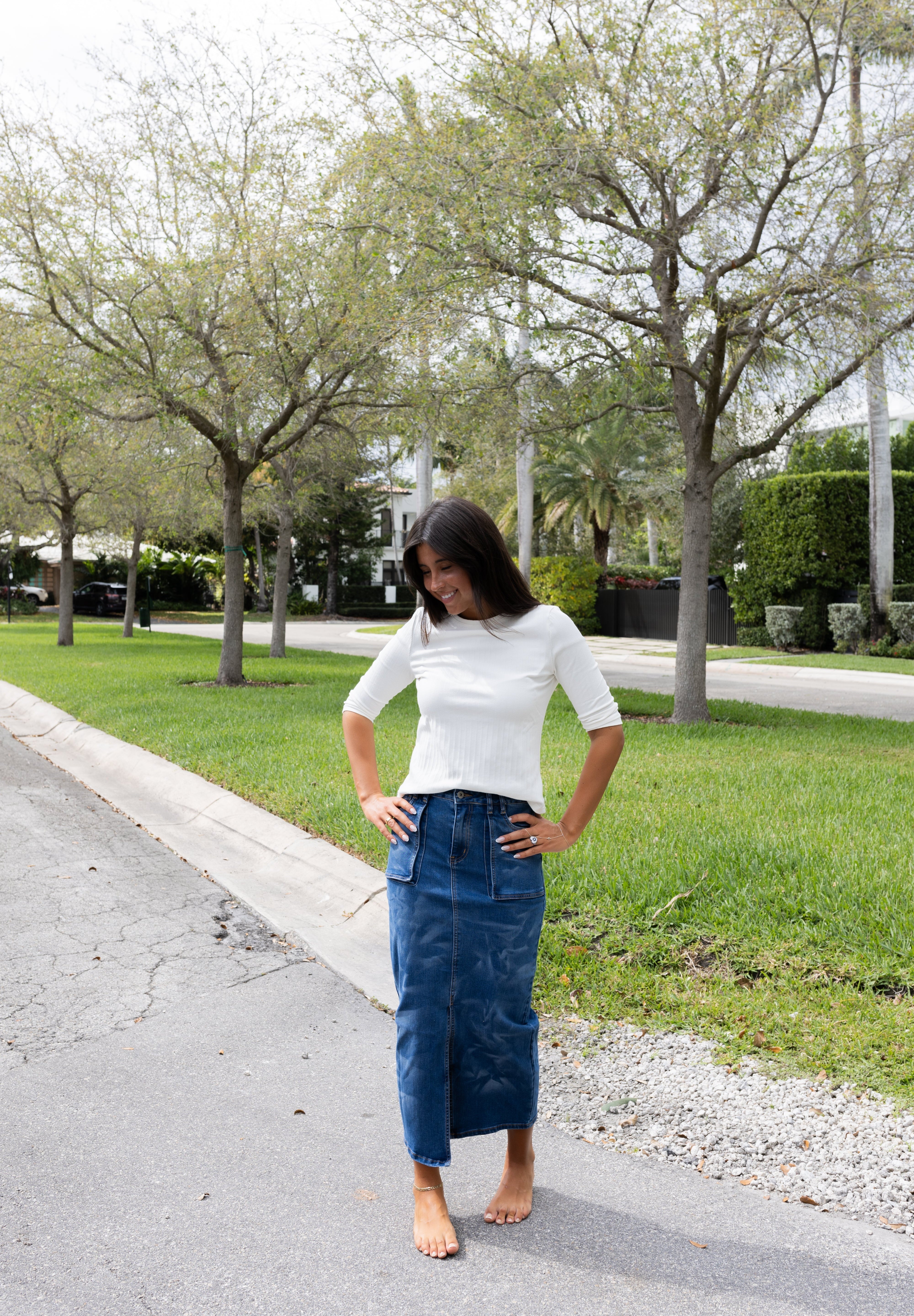 Blue Mist Denim Skirt