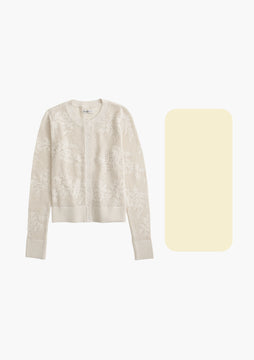 Floral Open Stitch Cardigan- Butter Yellow