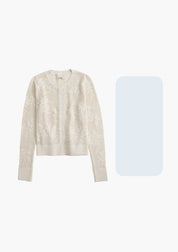 Floral Open Stitch Cardigan- Sky Blue