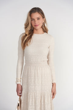 Lace Button Down Top- Cream