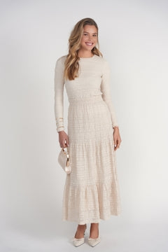 Lace Maxi Skirt- Cream