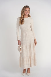 Lace Maxi Skirt- Cream