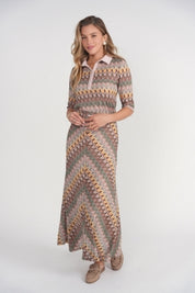 Crochet Maxi Skirt- Chevron