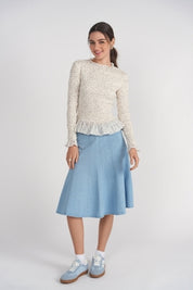 Raychie Top- Blue Ditsy Floral