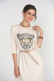 T-shirt Midi Dress- Cheeta