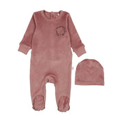 Logo-Velour-Footie-Pink/Brown