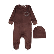 Logo-Velour-Footie-Brown/Blue