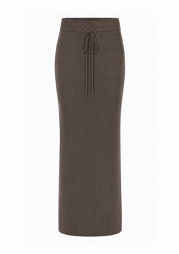 Sweater Rib Skirt- Mushroom