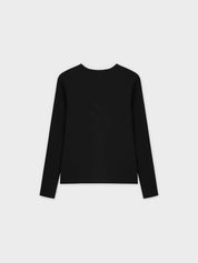 Basic High V Tee Long Sleeve-Black