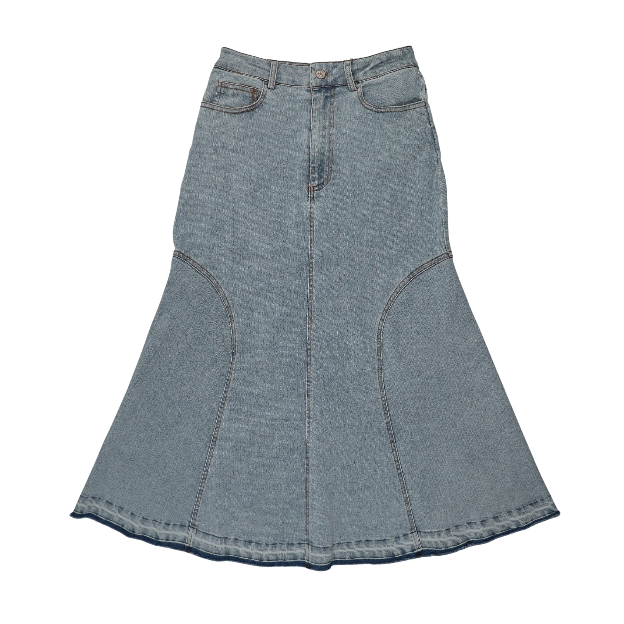 Emm Light Denim Midi Denim Skirt
