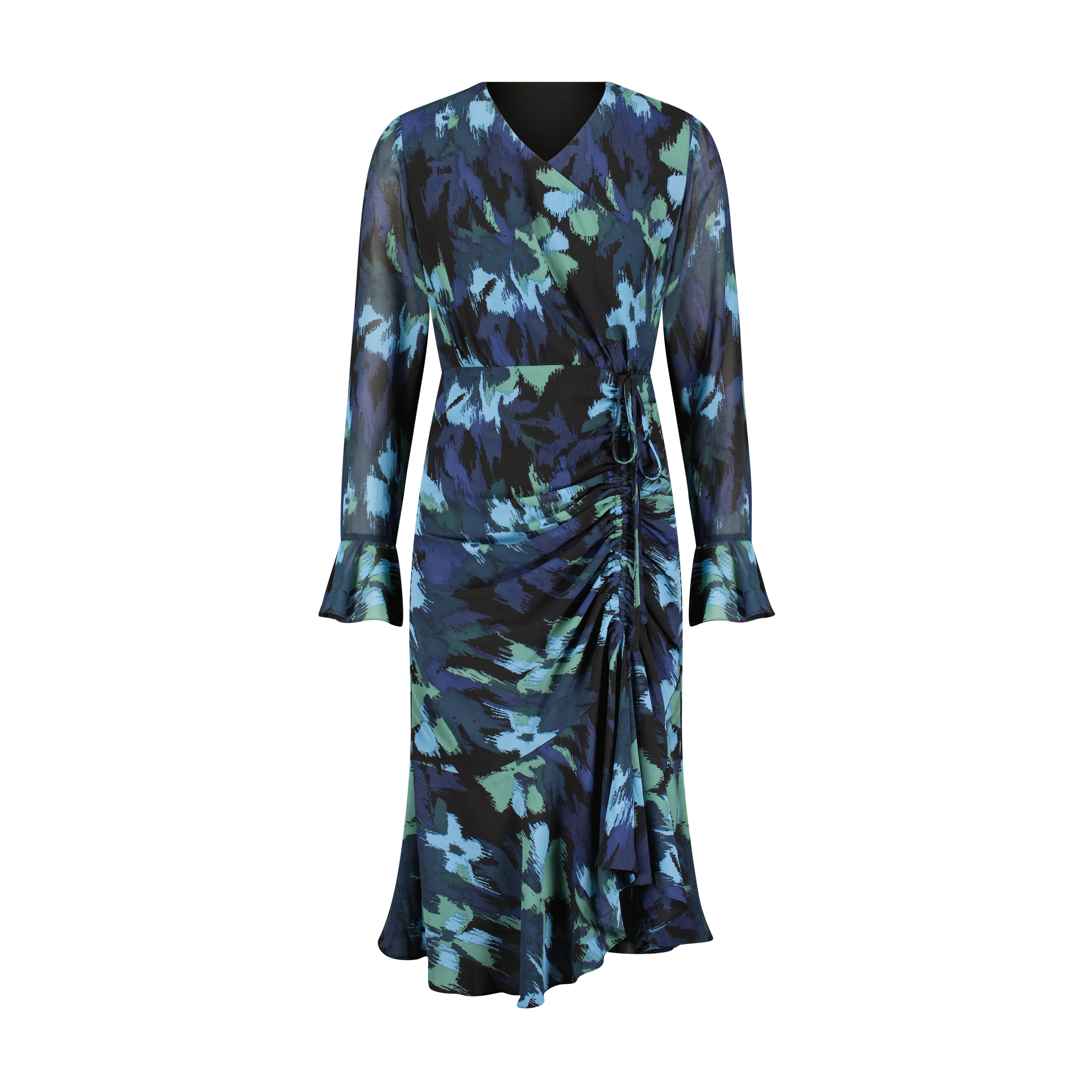 Valerie Dress- Watercolor Florals Blues and Greens