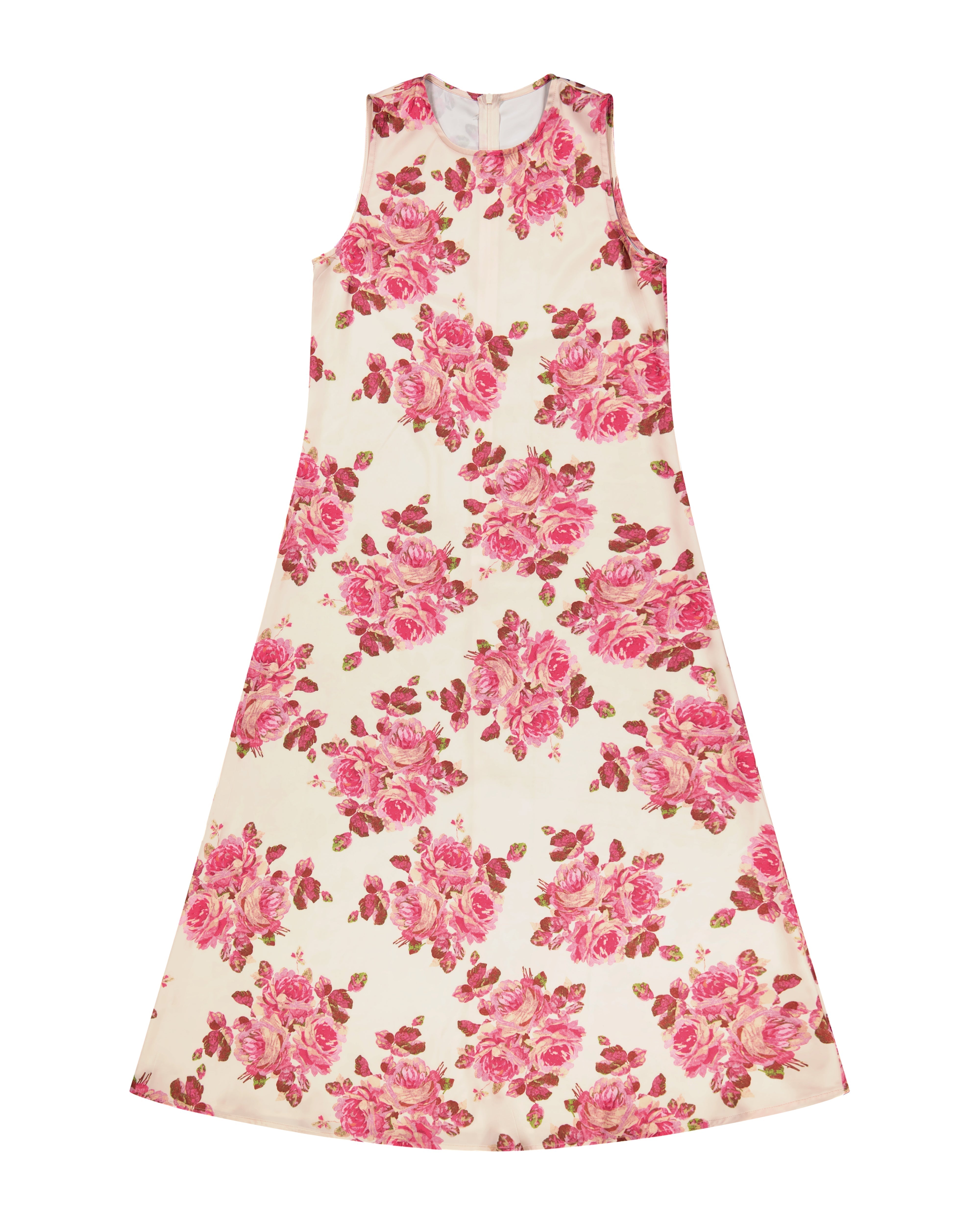 Bliss Crew Neck Slip Dress Pink Floral