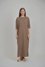 MAXI T-SHIRT DRESS (TAUPE)