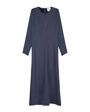 Bliss Solid Satin Cocoon Dress Navy