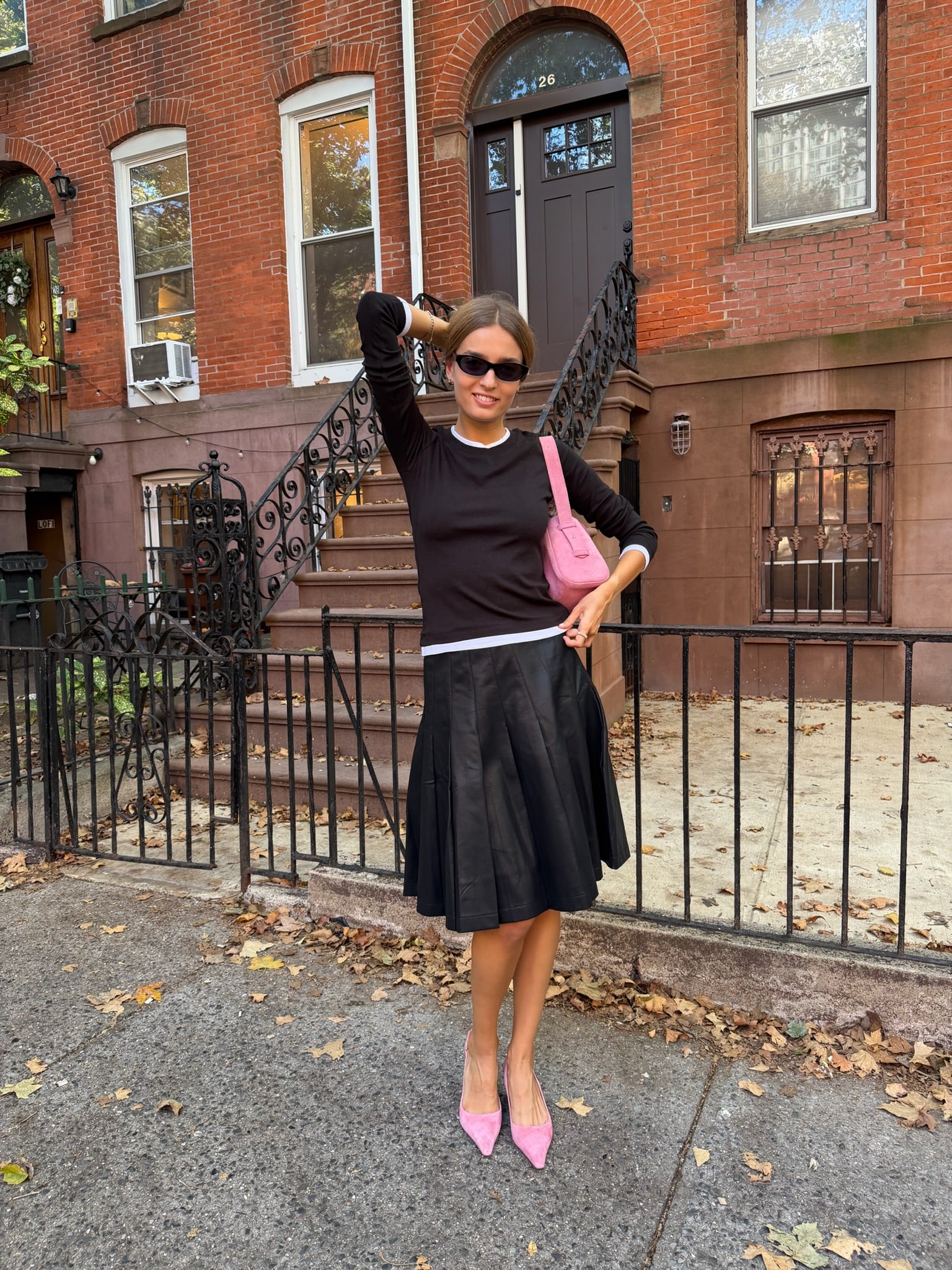 The Leather Pleated Skirt