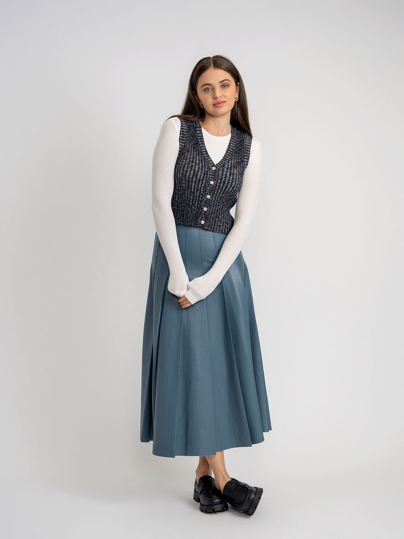 Teen Rib Muli Color Yarn Vest