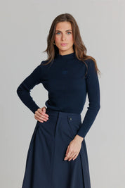 Emblem Navy Turtleneck