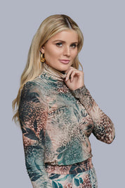 Printed Turtleneck